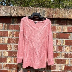 Pink Cable-knit Sweater